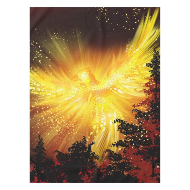 Phoenix in Trees Tablecloth (Front)