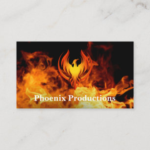 Phoenix Logo   Fire Background Business Card