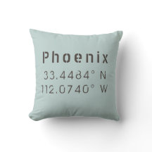 Phoenix Longitude Latitude Throw Pillow