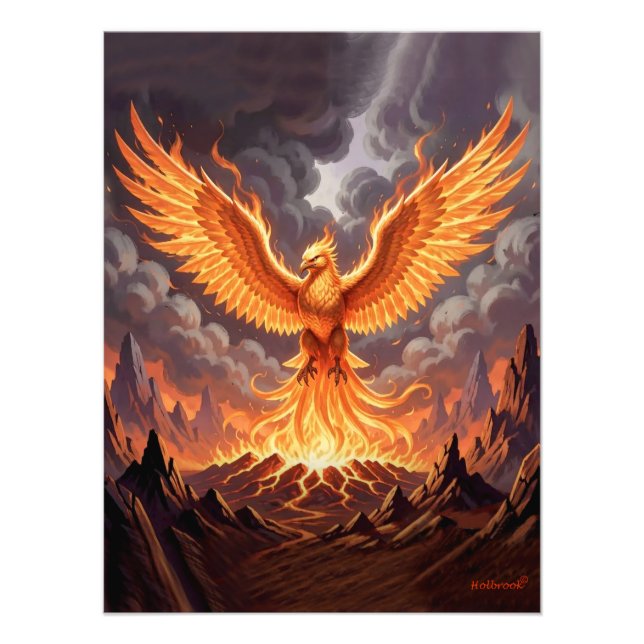 Phoenix Majestique Triptych Wall Art (Front)