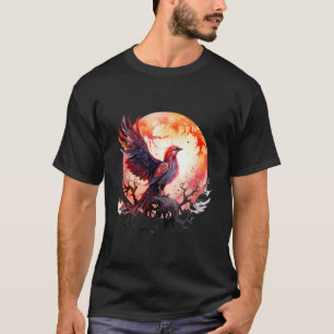 Phoenix Mythical Bird Rejuvenation Moon Sakura Tre T-Shirt