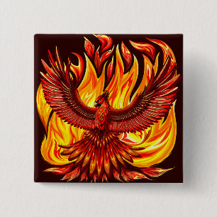 Phoenix mythological immortal Creature 2 Inch Square Button