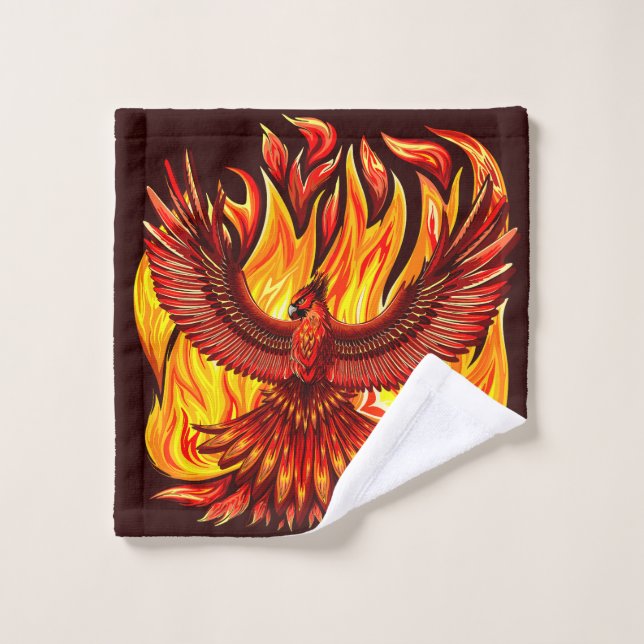 Phoenix mythological immortal Creature Bath Towel Set (Wash Cloth)