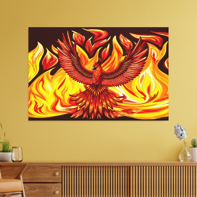 Phoenix mythological immortal Creature Canvas Print (Insitu(LivingRoom))