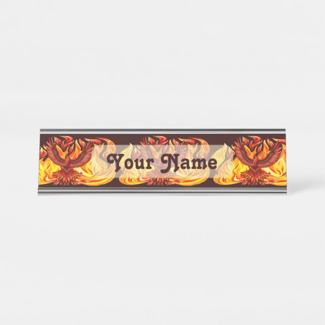 Phoenix mythological immortal Creature Desk Name Plate (Front)