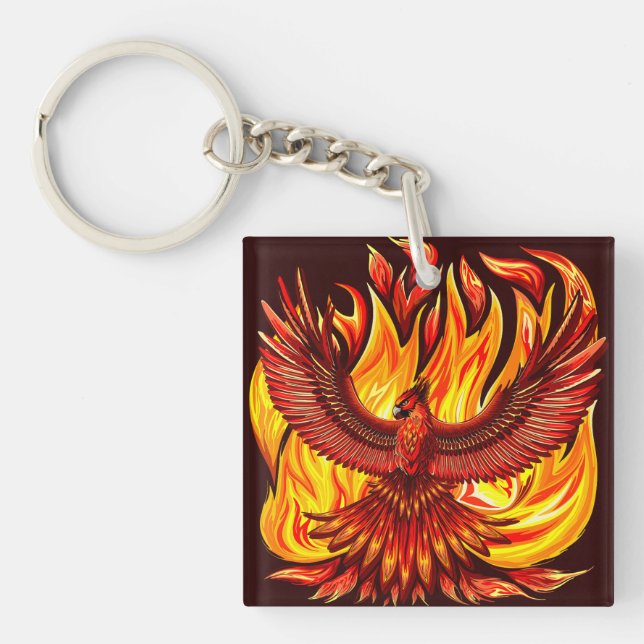 Phoenix mythological immortal Creature Keychain (Front)