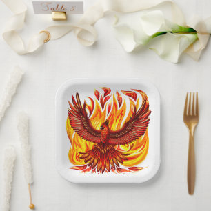Phoenix mythological immortal Creature Paper Plate