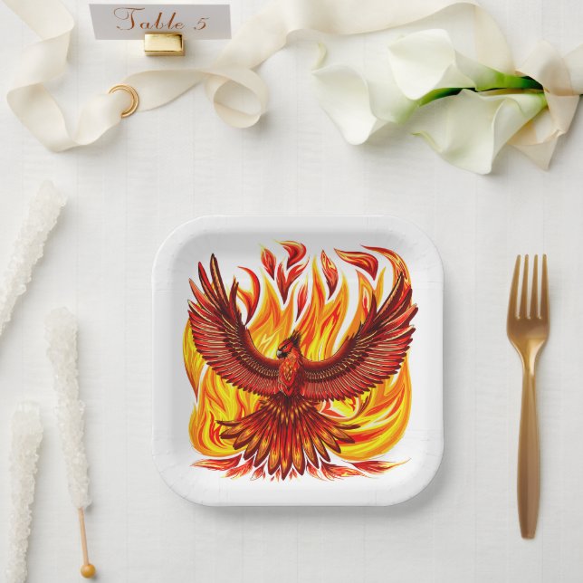 Phoenix mythological immortal Creature Paper Plate (Wedding)