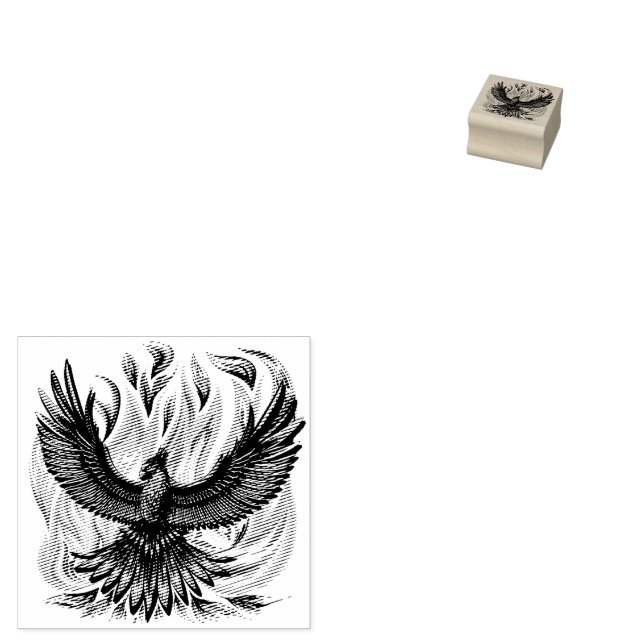 Phoenix mythological immortal Creature Rubber Stamp (Stamped)