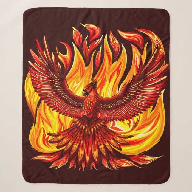 Phoenix mythological immortal Creature Sherpa Blanket (Front)