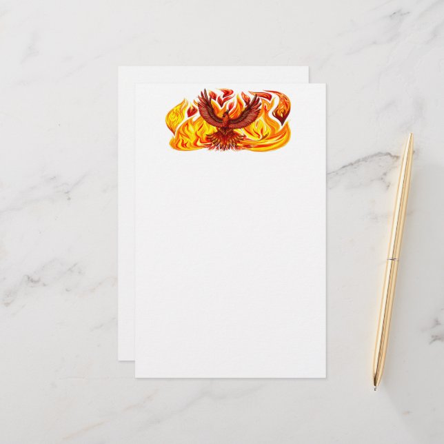 Phoenix mythological immortal Creature Stationery (Front/Back In Situ)