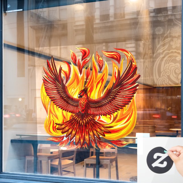 Phoenix mythological immortal Creature Window Cling (Cafe Window)