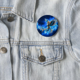 Phoenix of the Sapphire Dawn  2 Inch Round Button