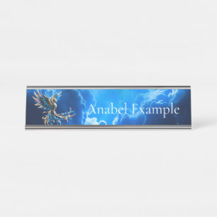 Phoenix of the Sapphire Dawn Desk Name Plate