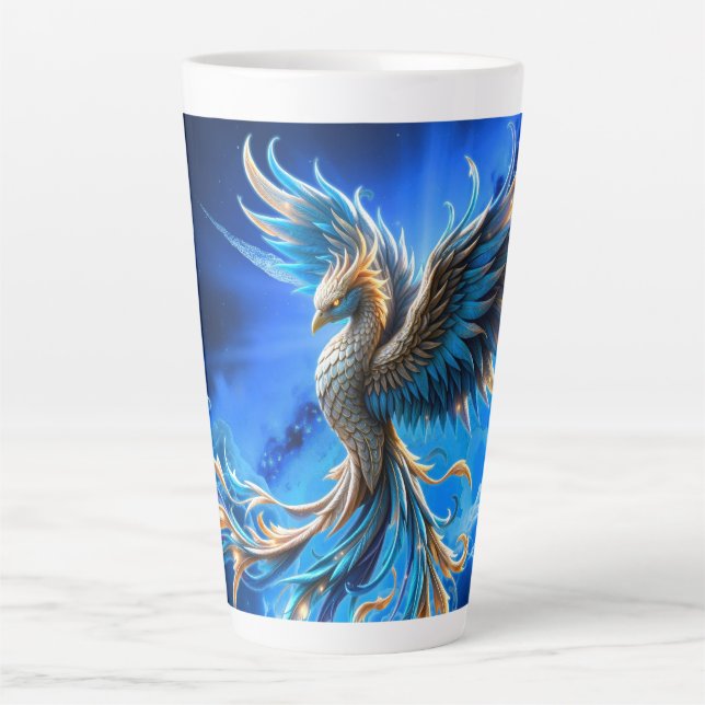 Phoenix of the Sapphire Dawn  Latte Mug (Front)