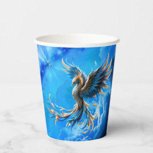Phoenix of the Sapphire Dawn Paper Cups