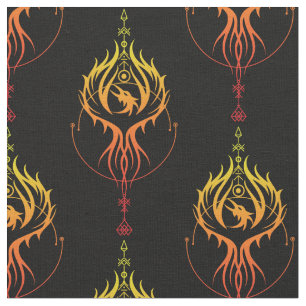 Phoenix on fire fabric