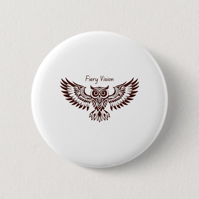 Phoenix Owl – Fiery Vision 2 Inch Round Button (Front)