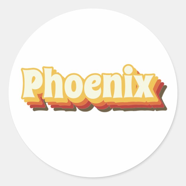 Phoenix Retro Vintage Text Classic Round Sticker (Front)