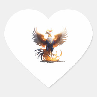 Phoenix Rise Hoodie 🔥 Mythical Fire Bird Sweatshi Heart Sticker