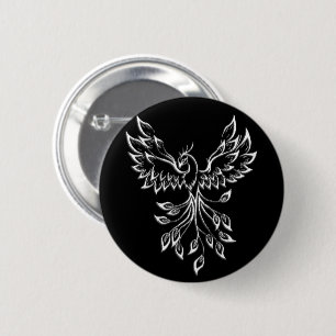 Phoenix Rises on Black 2 Inch Round Button