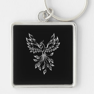Phoenix Rises on Black  Keychain