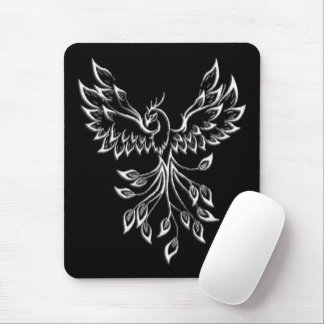 Phoenix Rises on Black Mouse Pad