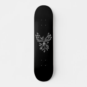 Phoenix Rises on Black  Skateboard