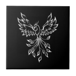 Phoenix Rises on Black Tile