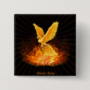 Phoenix Rising 2 Inch Square Button
