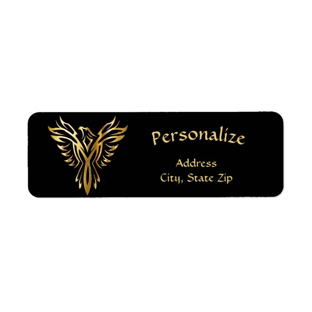Phoenix Rising Black & Gold Elegant (Front)