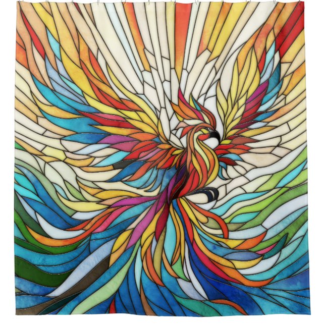 Phoenix Rising - colourful mosaic art (Front)
