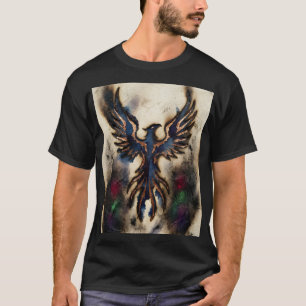Phoenix Rising Dark Fire Fantasy Fine Art Print T-Shirt