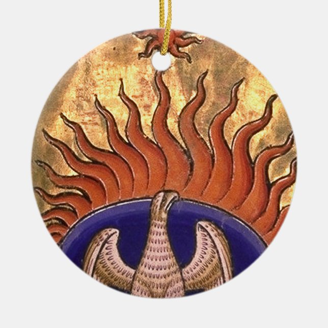 Phoenix Rising from the Ashes Ceramic Ornament (Front)