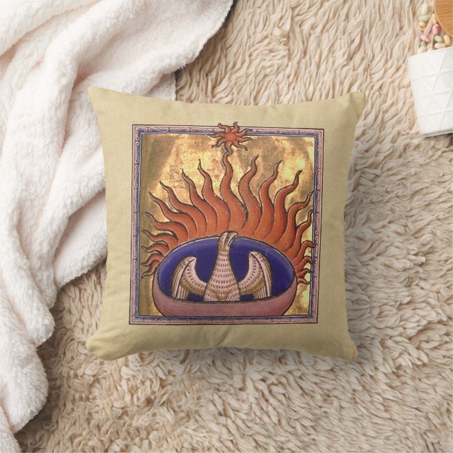 Phoenix Rising from the Ashes Throw Pillow (Blanket)