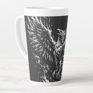 Phoenix Rising From the Flames by BurnsInHell Latte Mug