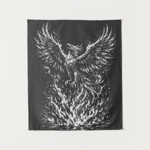 Phoenix Rising From the Flames by BurnsInHell Tapestry