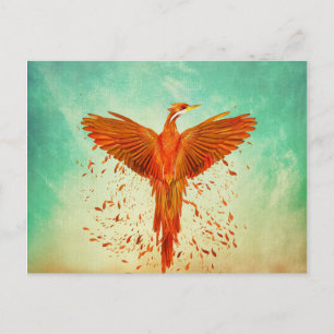 Phoenix Rising - Mixed Media Holiday Postcard