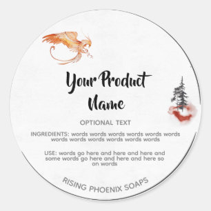 *~* Phoenix Rising Mountain Pine Trees Classic Round Sticker
