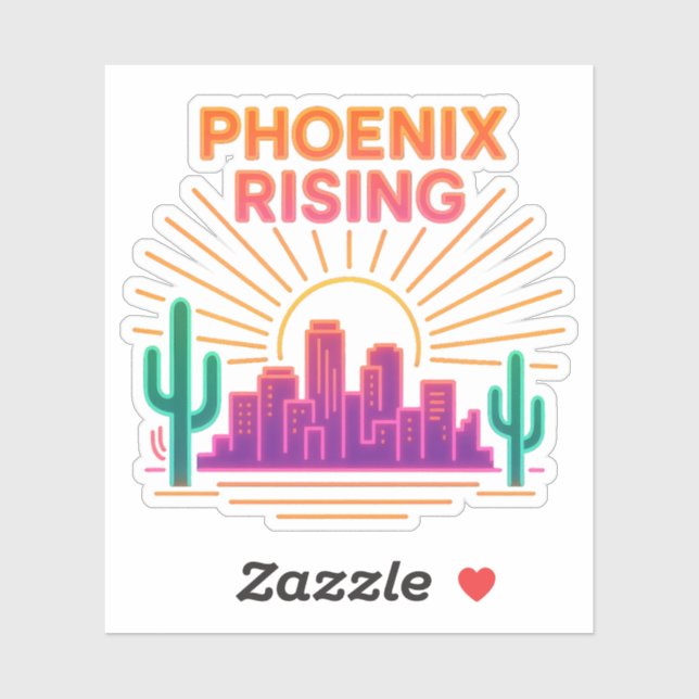 Phoenix Rising Neon City – Retro Synthwave Desert (Sheet)