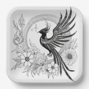 Phoenix Rising Paper Plate