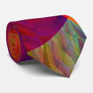 Phoenix Rising red modern abstract art Tie