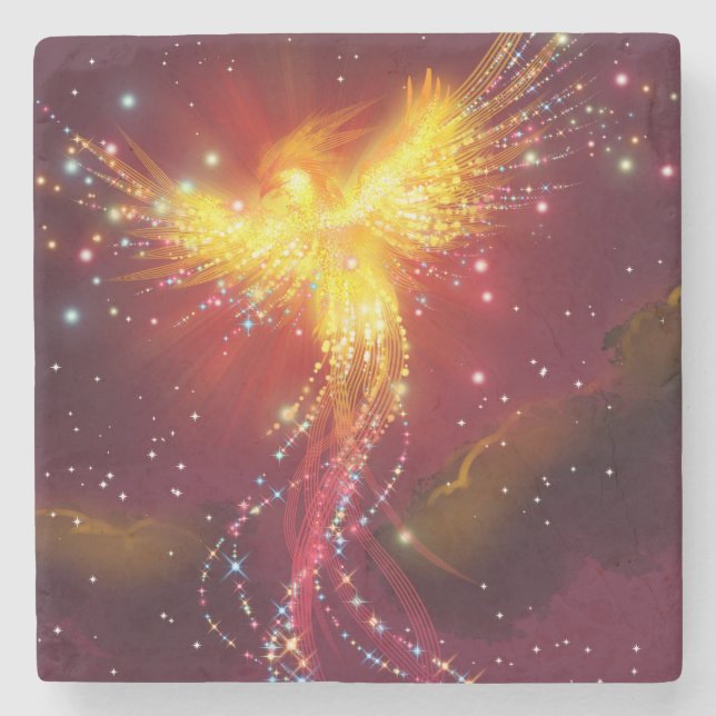 Phoenix Rising Stone Coaster (Front)