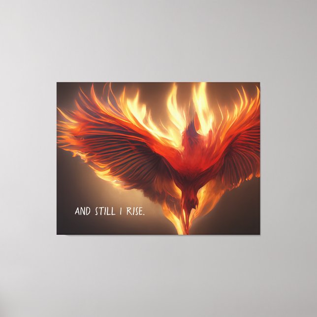 Phoenix Rising Support Inspiring Strength Canvas Print (Front)
