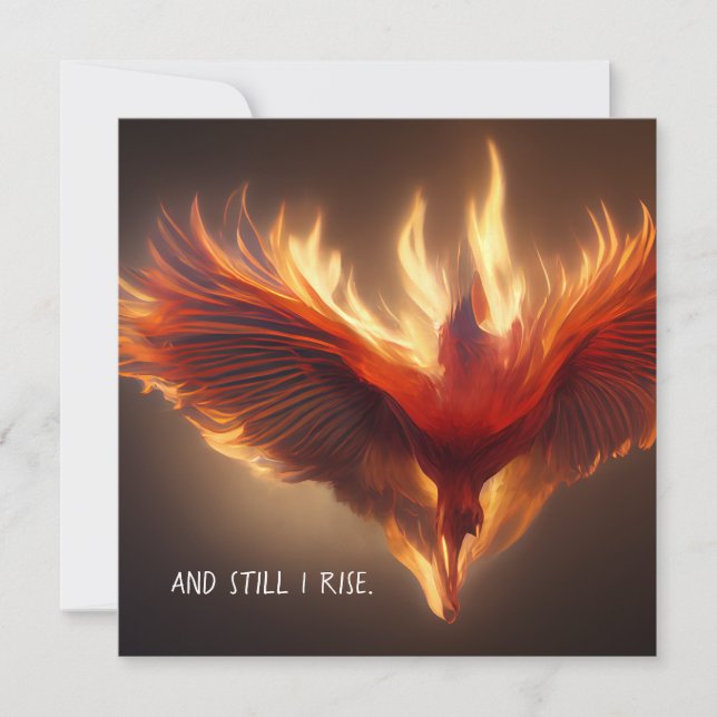 Phoenix Rising Support Inspiring Strength Card (Front)
