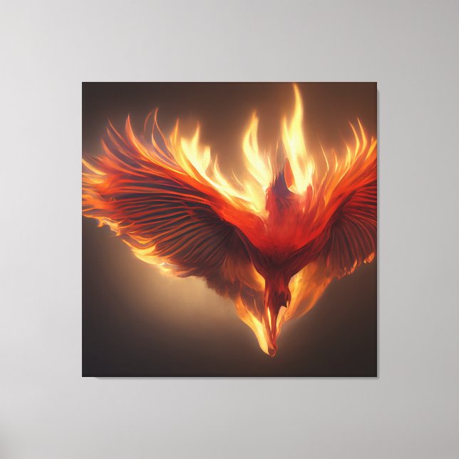 Phoenix Rising Support Inspiring Strength Card Canvas Print (Front)