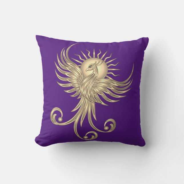Phoenix Rising Throw Pillow (Front)