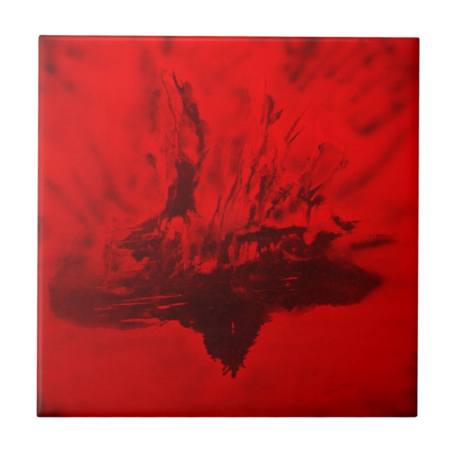 Phoenix Rising Tile for Decor, Trivet, Gift Box (Front)