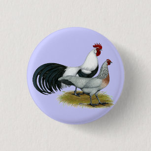 Phoenix: Silver Duckwing Pair 1 Inch Round Button