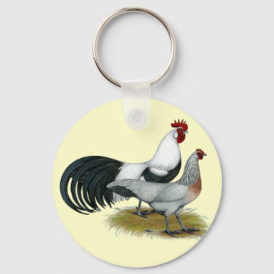 Phoenix: Silver Duckwing Pair Keychain